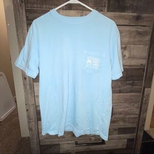 blue southern fried cotton short sleeve pocket t-shirt